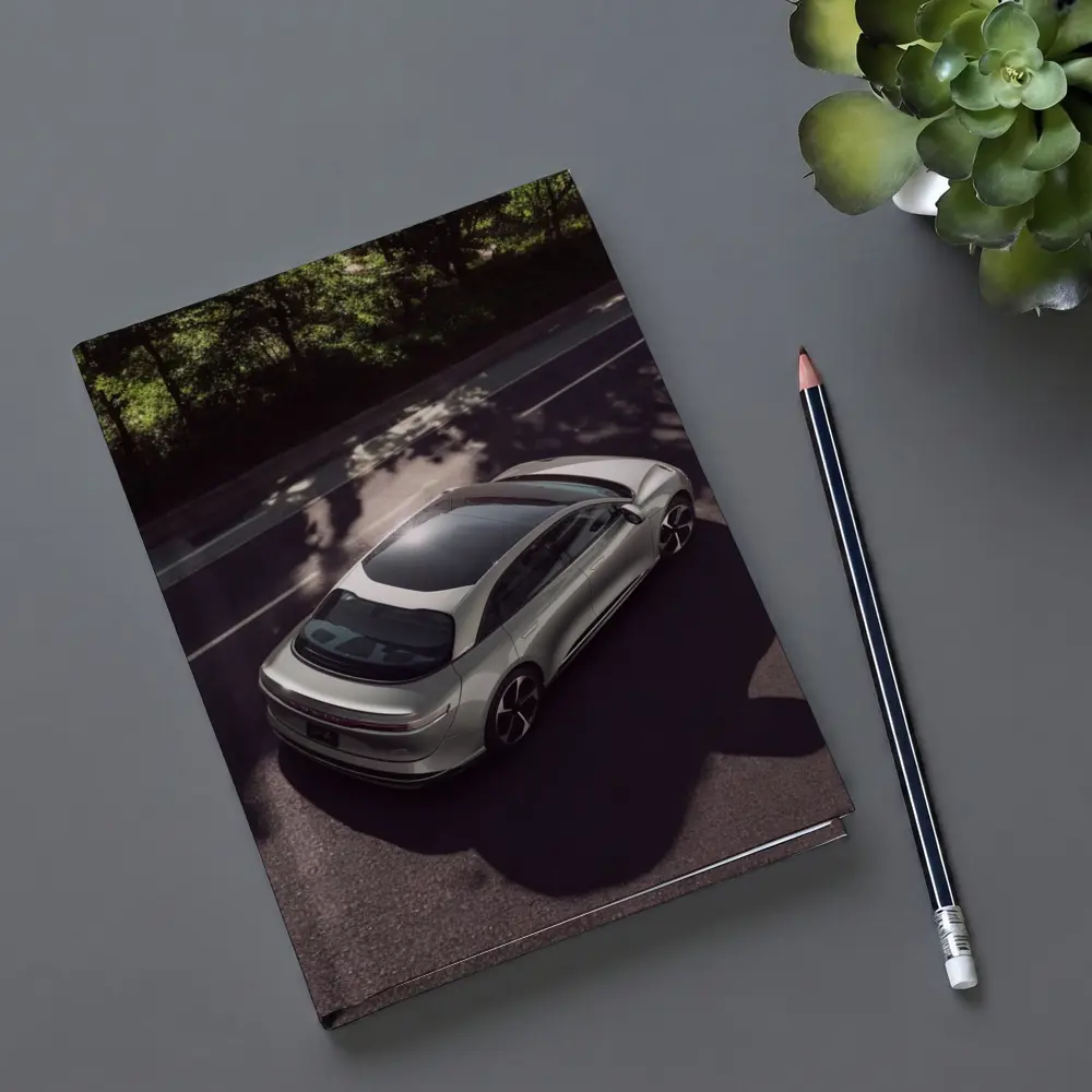 Lucid Air Glass Canopy Road Aerial View – Notebooks