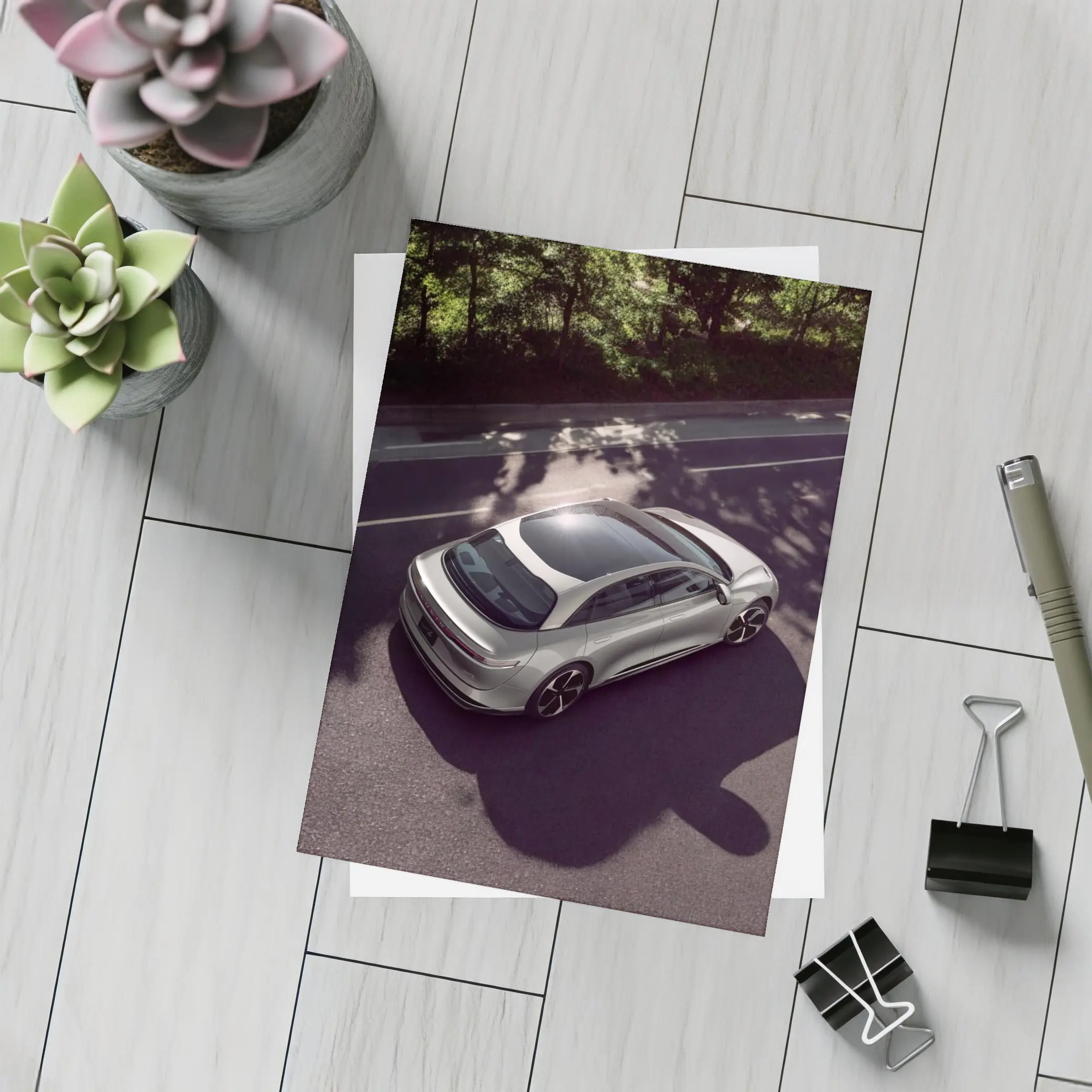 Lucid Air Glass Canopy Road Aerial View – Postcards