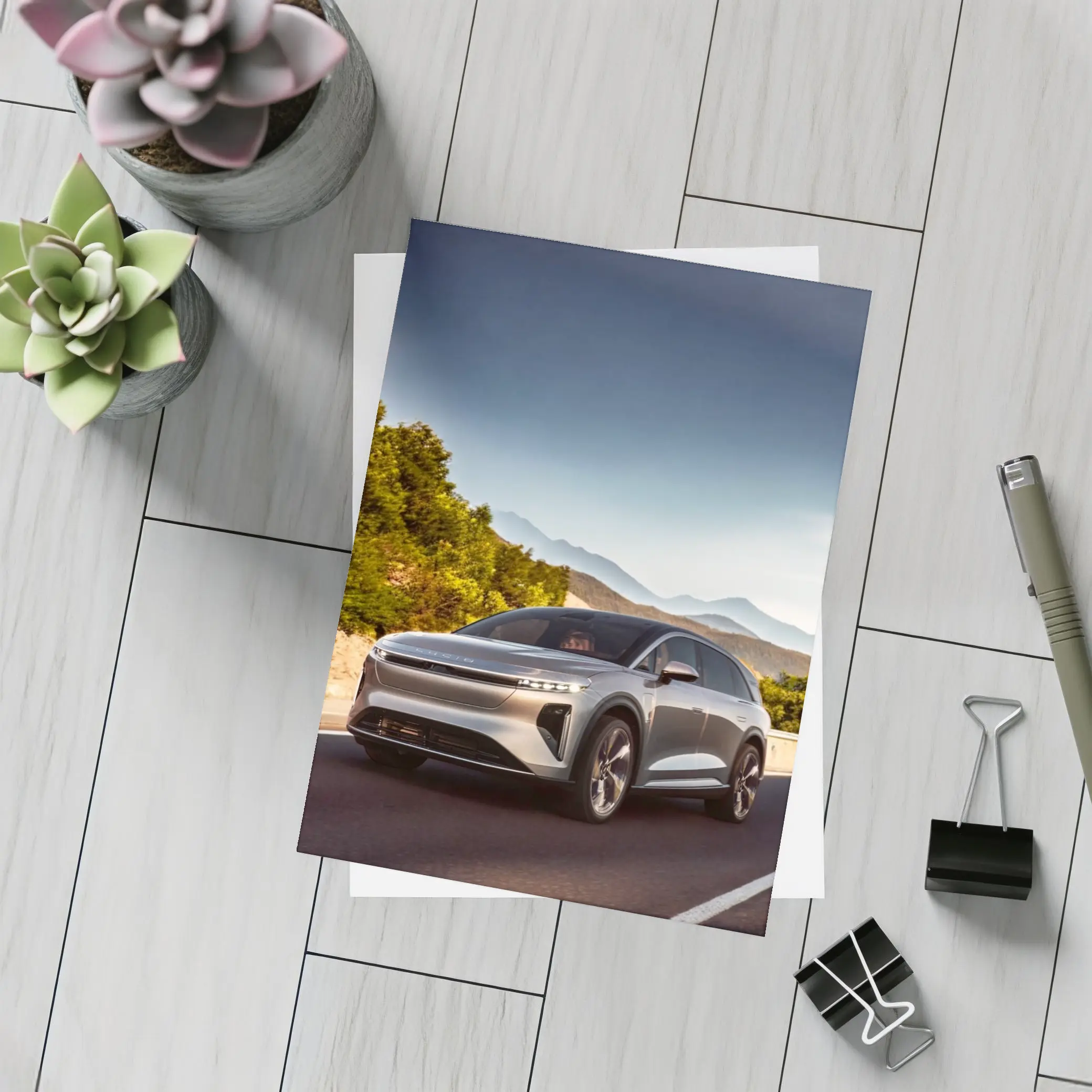 Lucid Gravity SUV Mountain Road Drive – Postcards