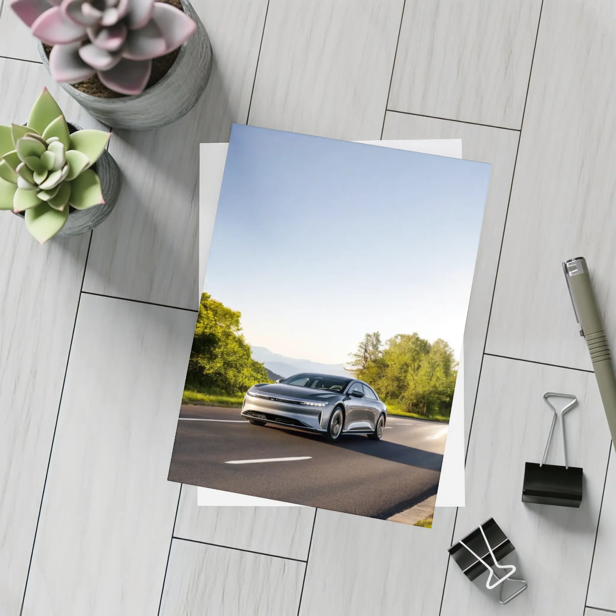 Lucid Air Electric Car Open Road Drive – Postcards
