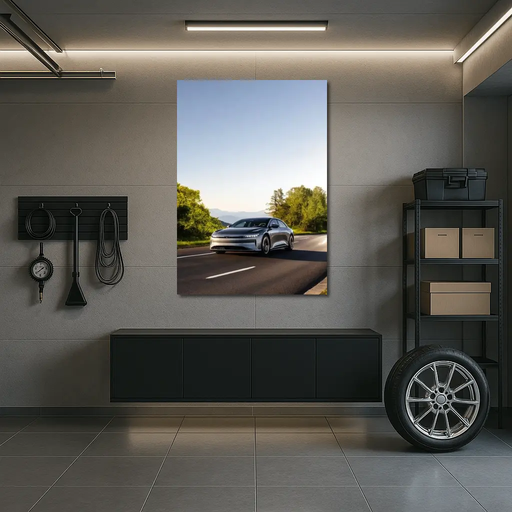 Lucid Air Electric Car Open Road Drive – Wall Art
