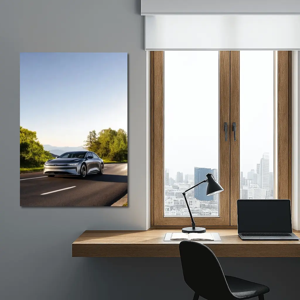 Lucid Air Electric Car Open Road Drive – Wall Art