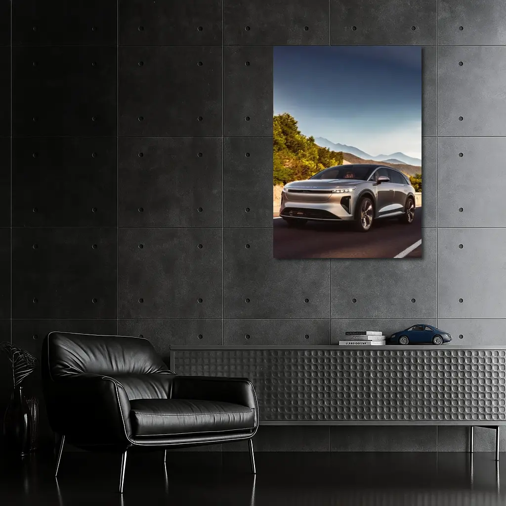 Lucid Gravity SUV Mountain Road Drive – Wall Art