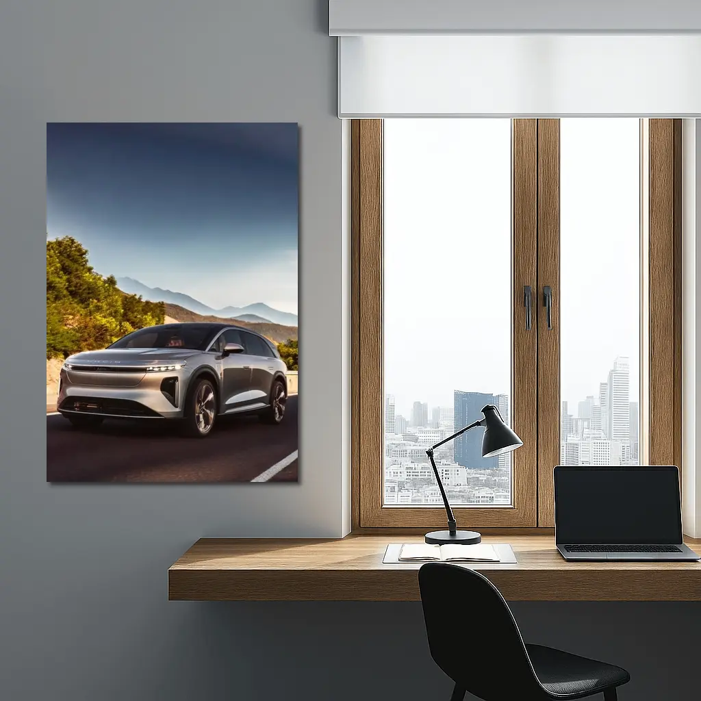Lucid Gravity SUV Mountain Road Drive – Wall Art