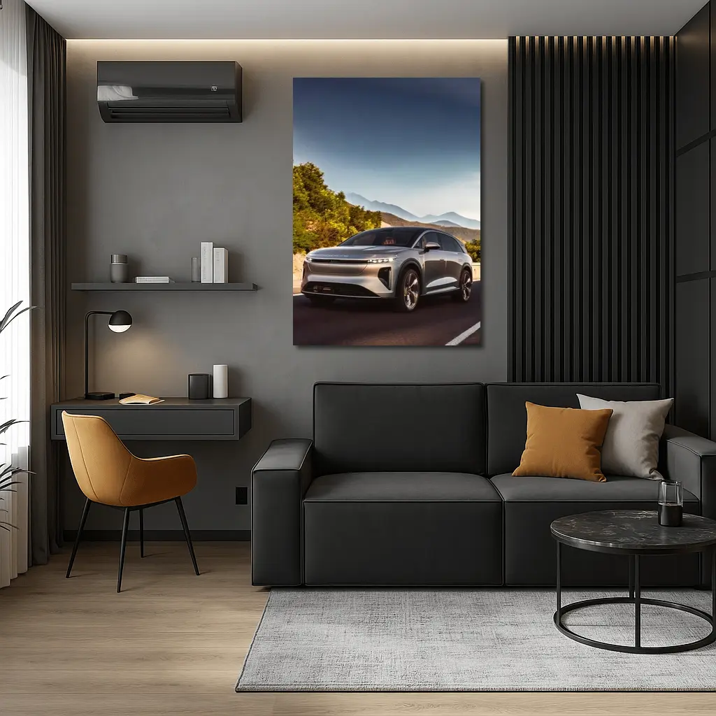 Lucid Gravity SUV Mountain Road Drive – Wall Art