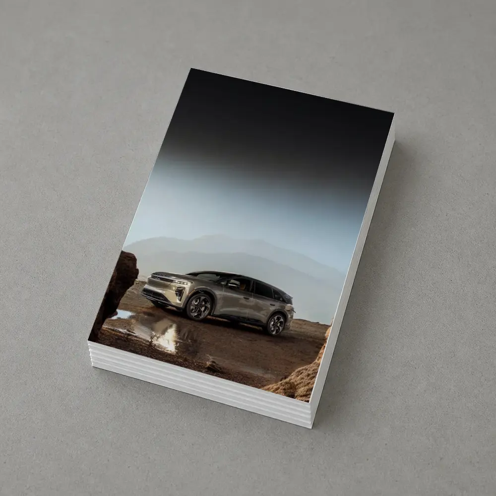 Lucid Gravity SUV Parked Rocky Mountain Landscape – Postcards