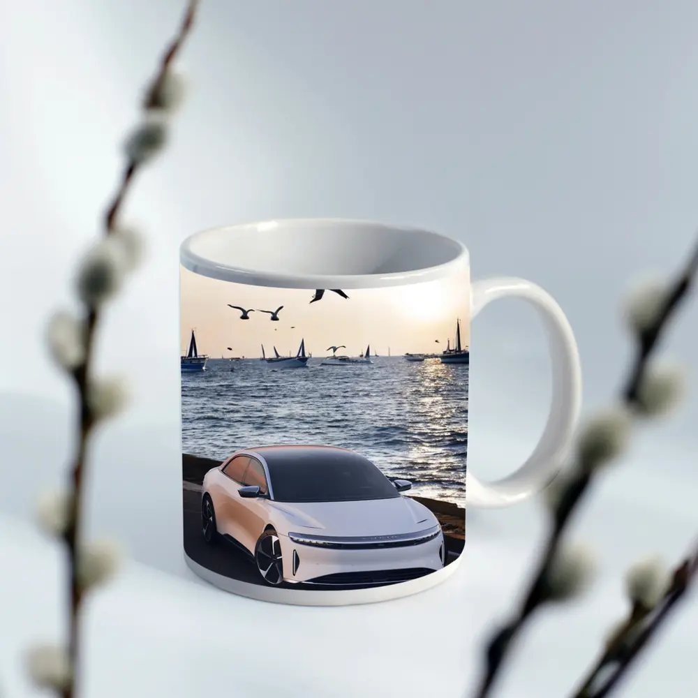 Lucid Air Grand Touring White Coastal Sunset – Mugs