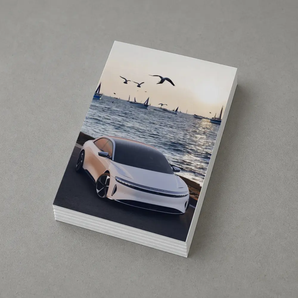 Lucid Air Grand Touring White Coastal Sunset – Postcards