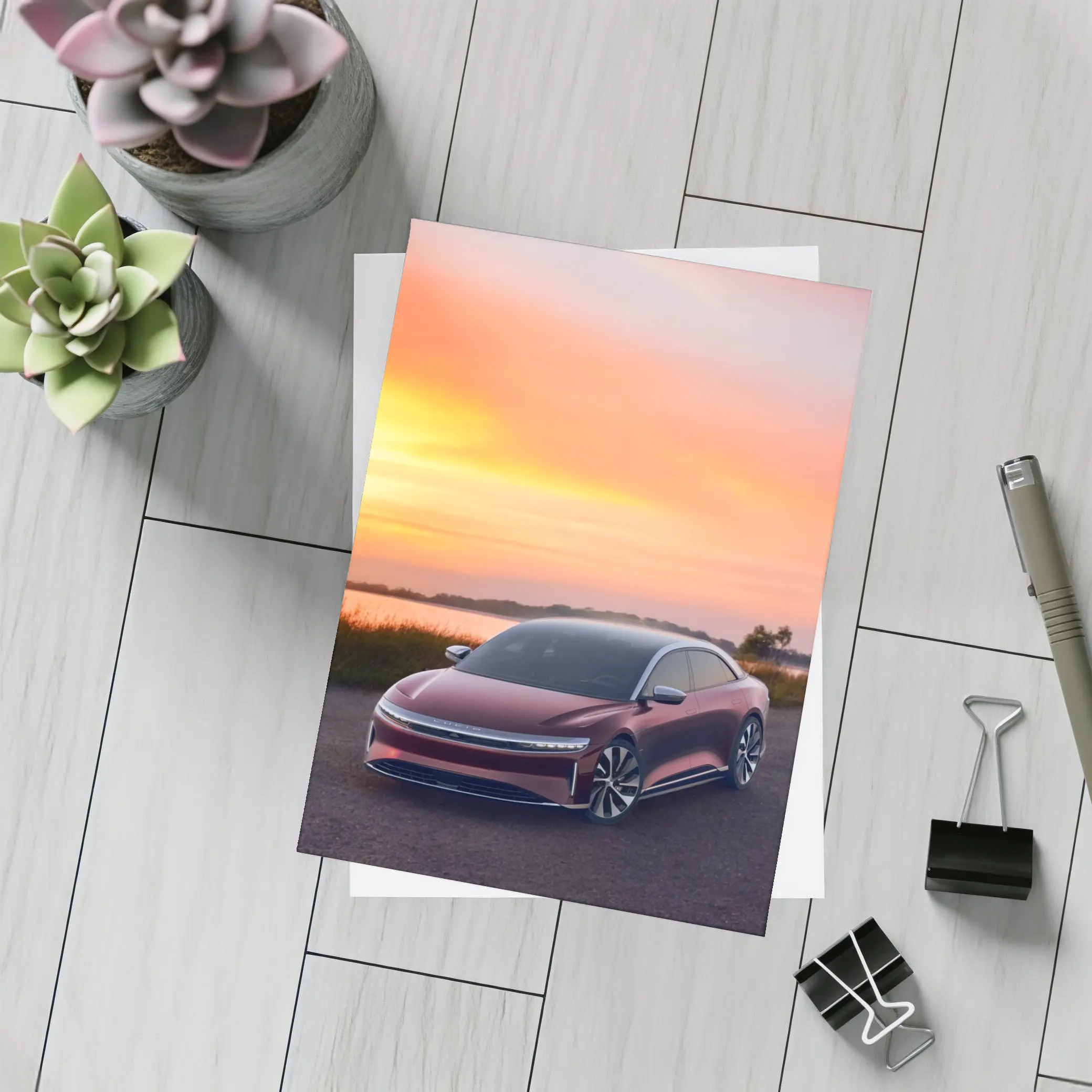 Lucid Air Grand Touring Red Sunset – Postcards