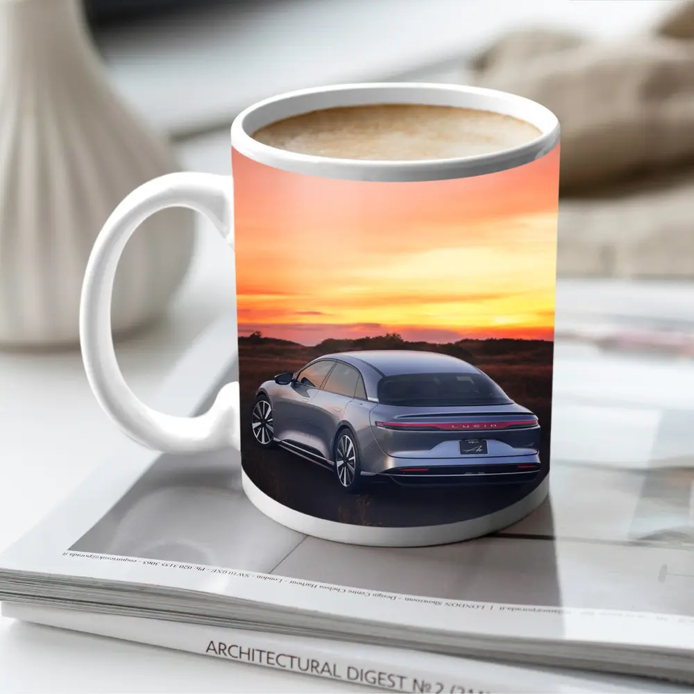 Lucid Air Grand Touring Glowing Sunset Sky – Mugs