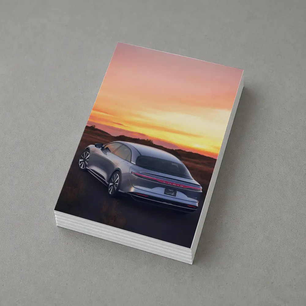 Lucid Air Grand Touring Glowing Sunset Sky – Postcards