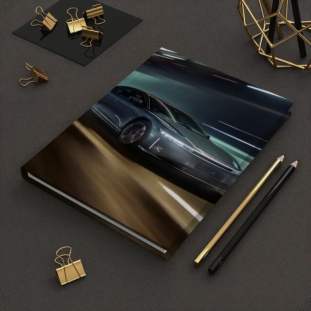 Lucid Air Speeding Through Neon Tunnel Night – Notebooks