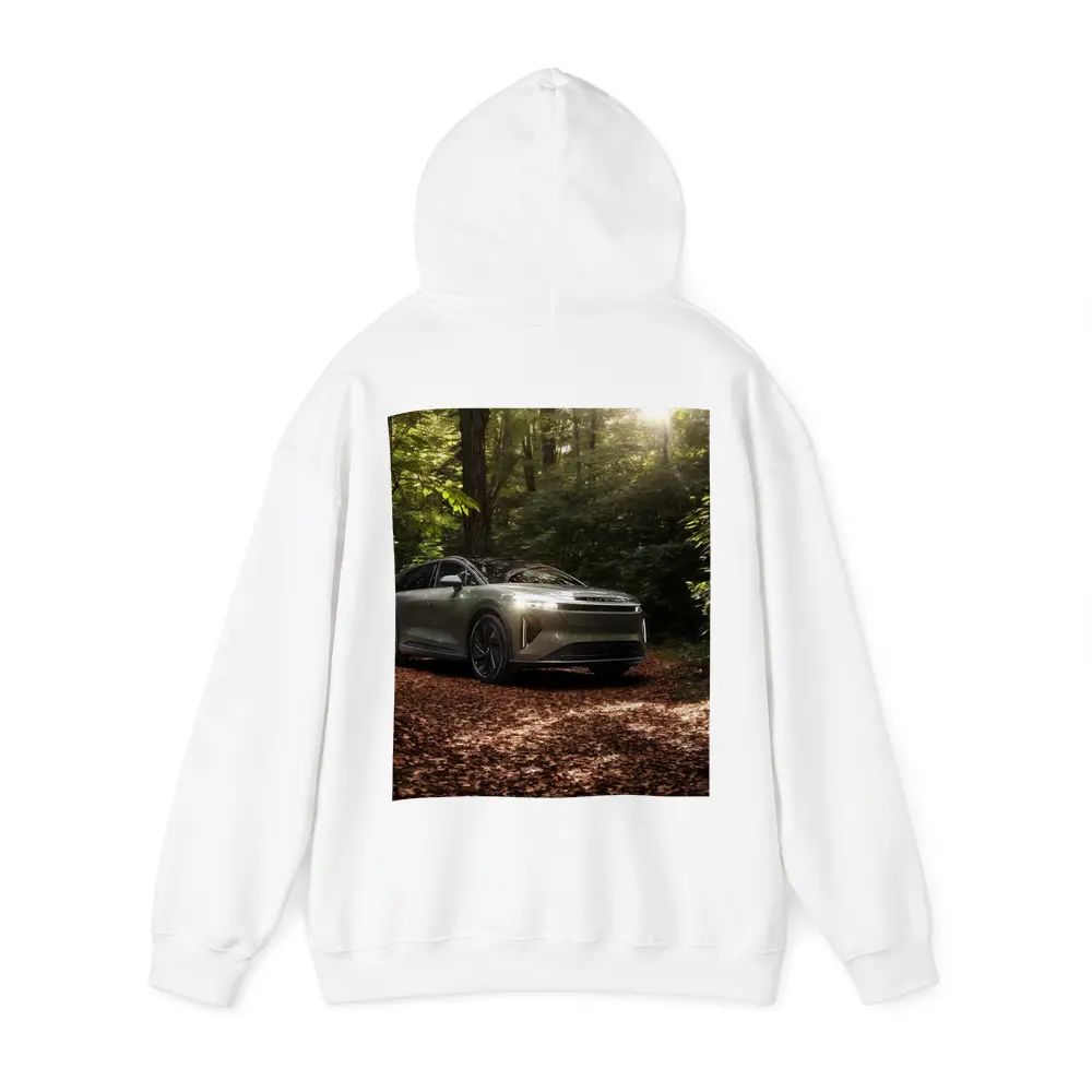 Lucid Gravity SUV Parked In Forest – Hoodies