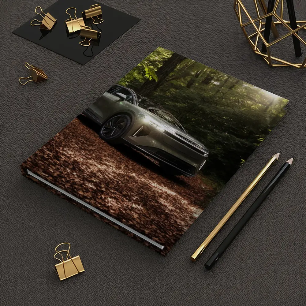 Lucid Gravity SUV Parked In Forest – Notebooks