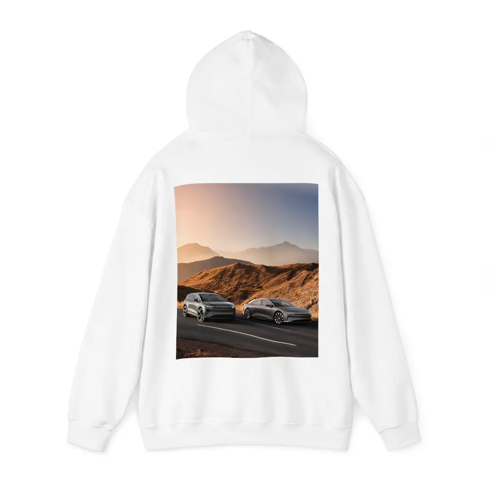 Lucid Air Gravity Duo Mountain Road Sunset – Hoodies