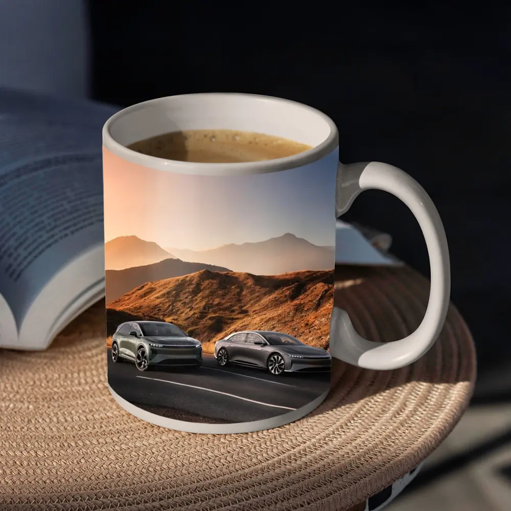Lucid Air Gravity Duo Mountain Road Sunset – Mugs