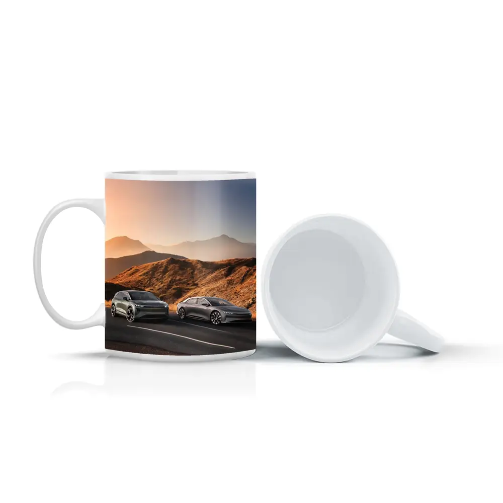 Lucid Air Gravity Duo Mountain Road Sunset – Mugs
