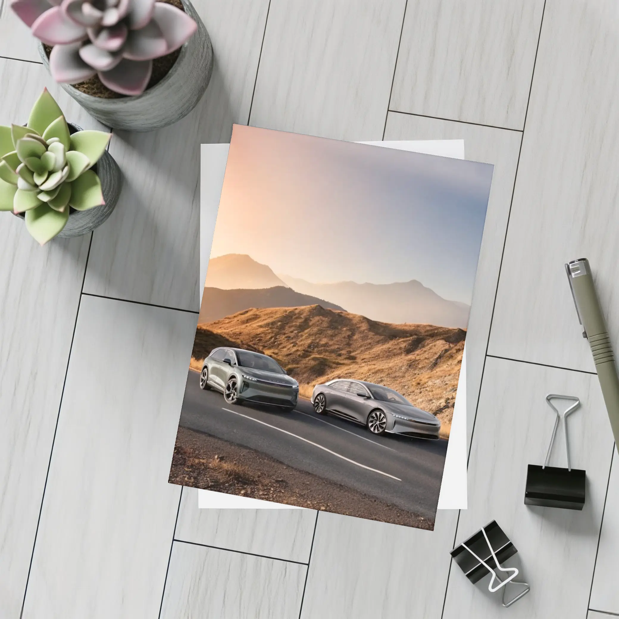 Lucid Air Gravity Duo Mountain Road Sunset – Postcards