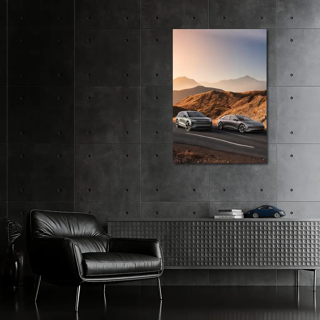 Lucid Air Gravity Duo Mountain Road Sunset – Wall Art