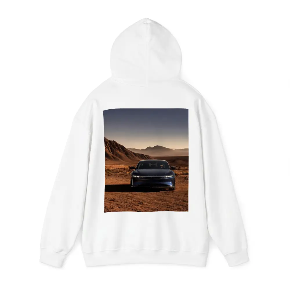 Lucid Air Blue Desert Mountains Background – Hoodies