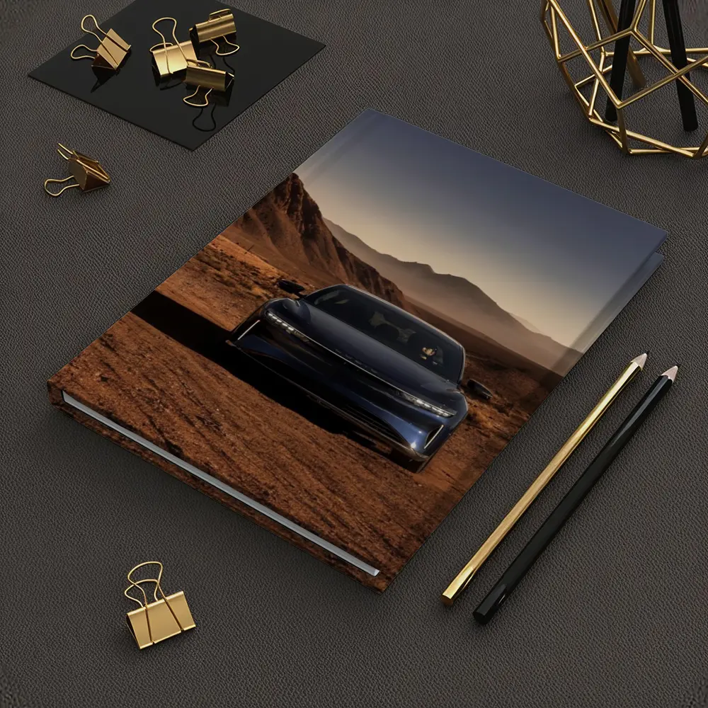 Lucid Air Blue Desert Mountains Background – Notebooks