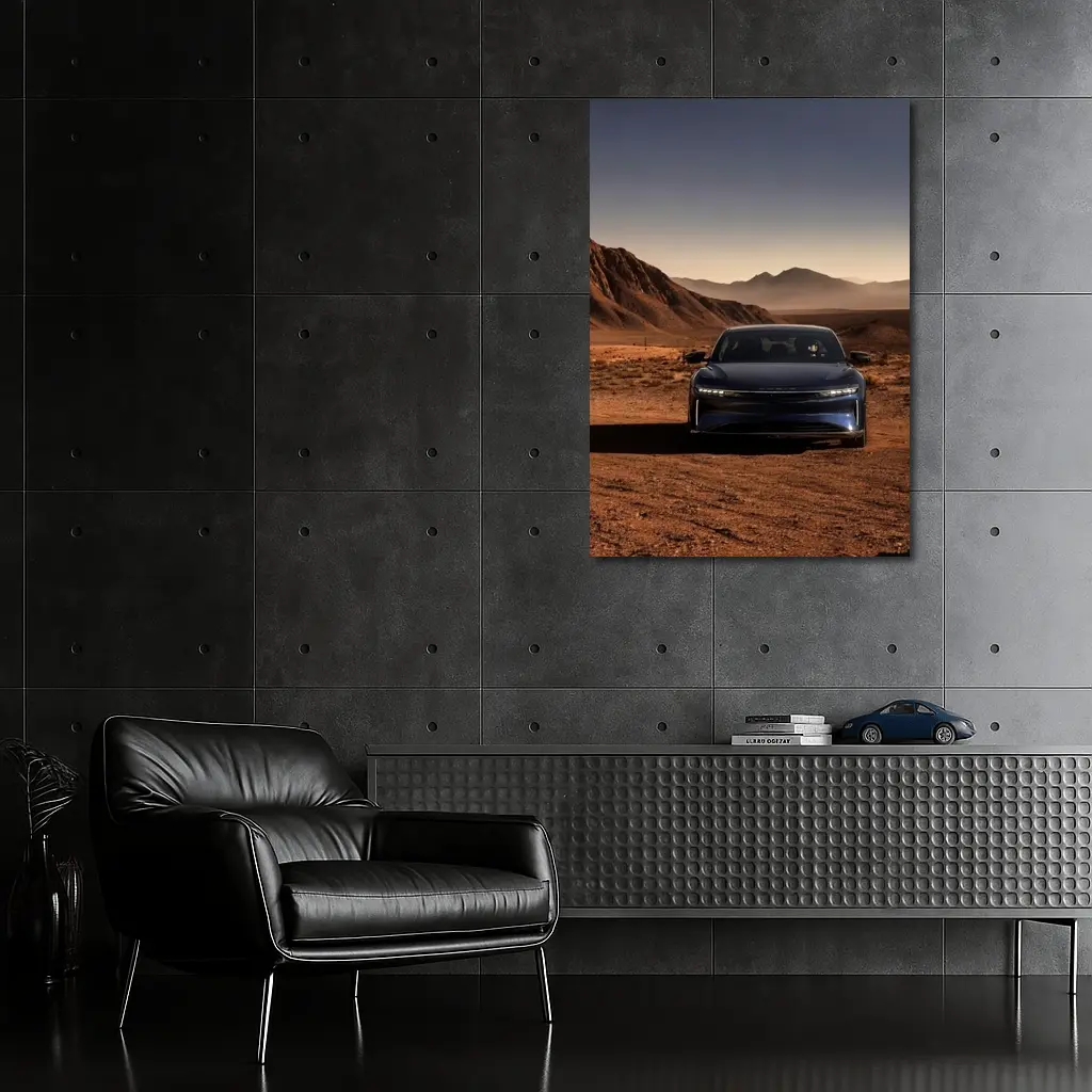 Lucid Air Blue Desert Mountains Background – Wall Art