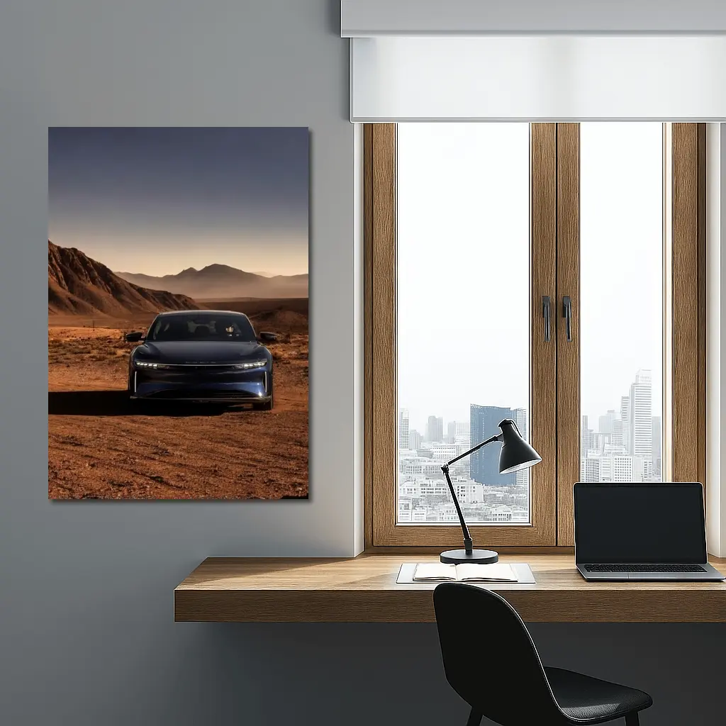 Lucid Air Blue Desert Mountains Background – Wall Art