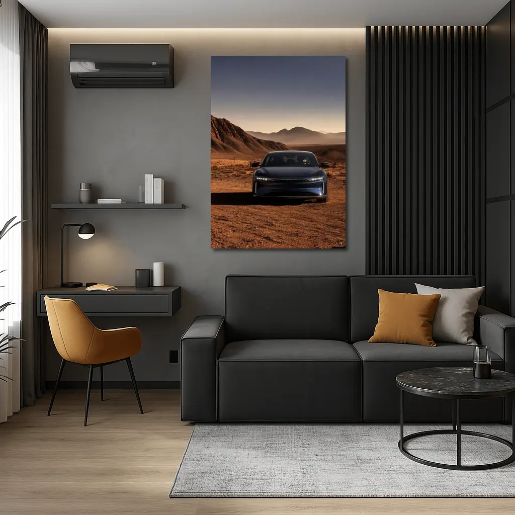 Lucid Air Blue Desert Mountains Background – Wall Art
