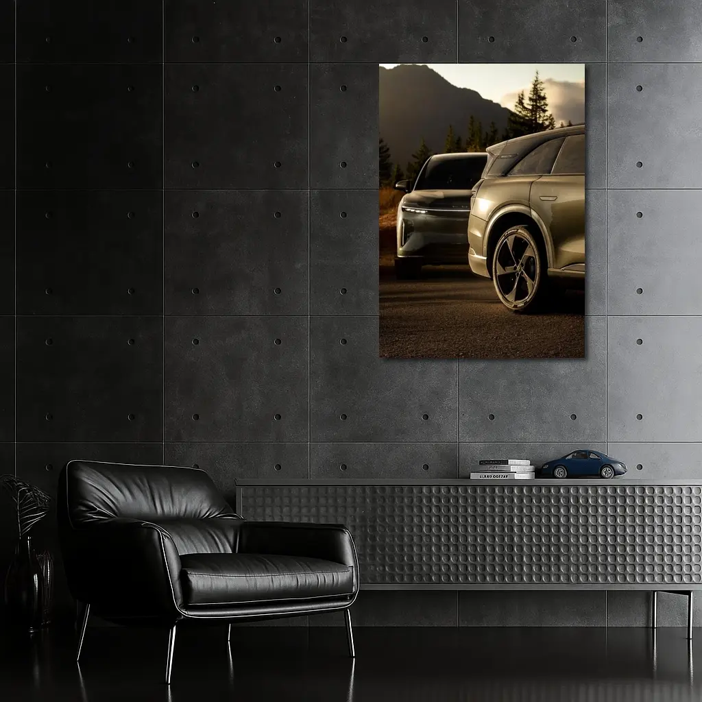 Lucid SUV Duo Mountain Sunset Road – Wall Art