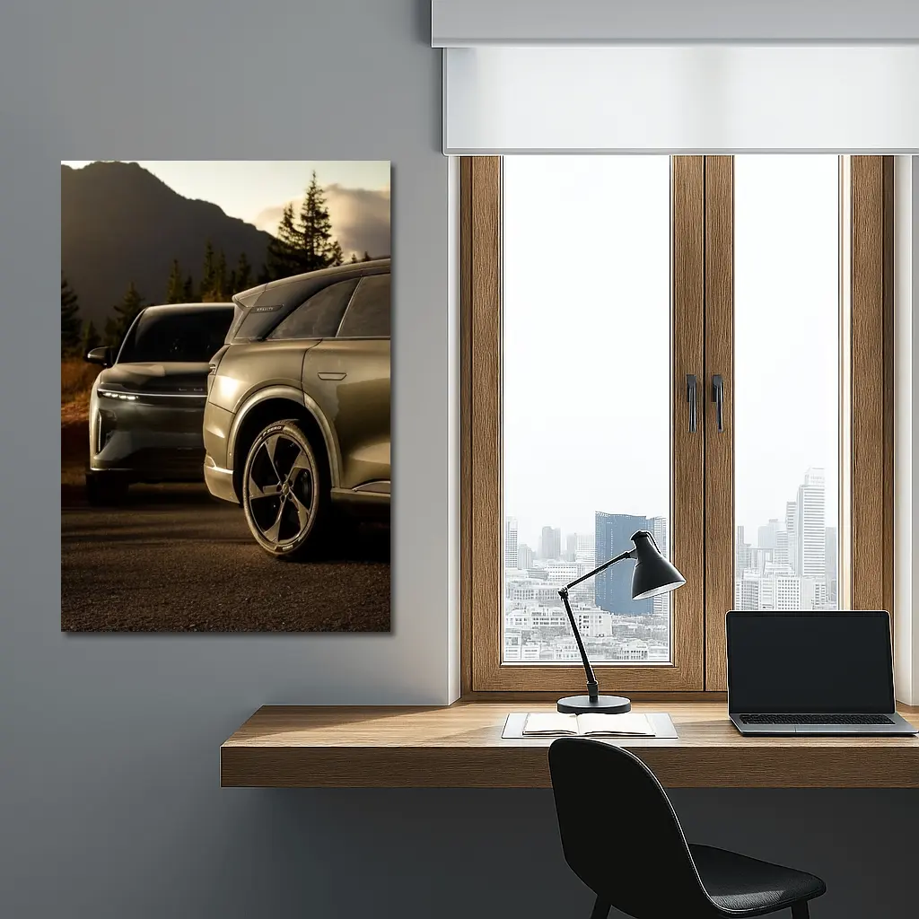 Lucid SUV Duo Mountain Sunset Road – Wall Art