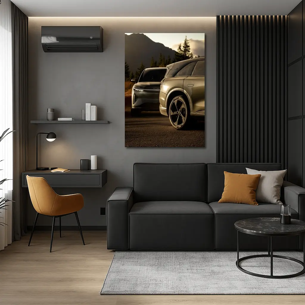 Lucid SUV Duo Mountain Sunset Road – Wall Art
