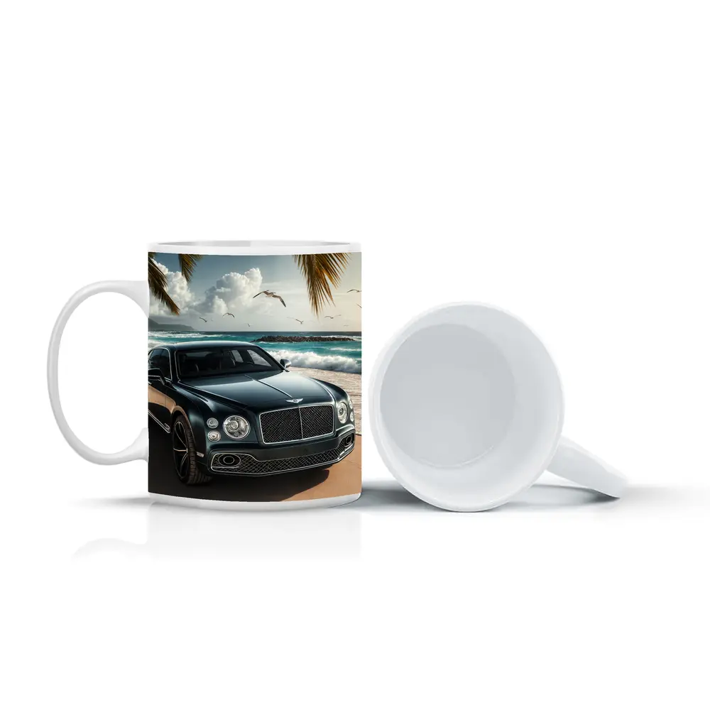 Bentley Mulsanne Parked on Tropical Beach – Mugs