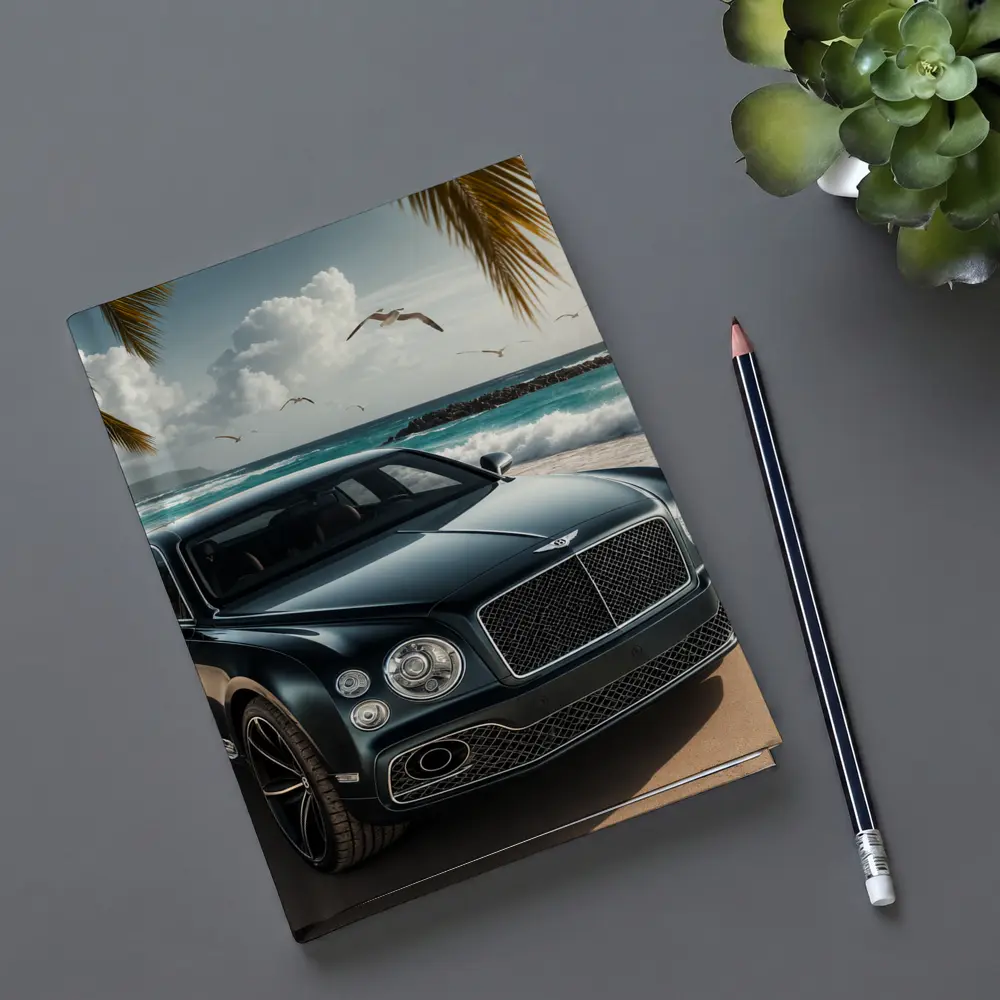 Bentley Mulsanne Parked on Tropical Beach – Notebooks