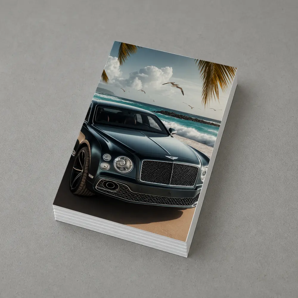 Bentley Mulsanne Parked on Tropical Beach – Postcards