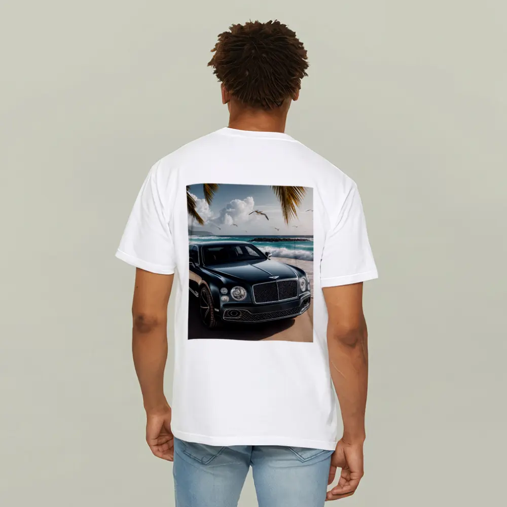 Bentley Mulsanne Parked on Tropical Beach – T-Shirts