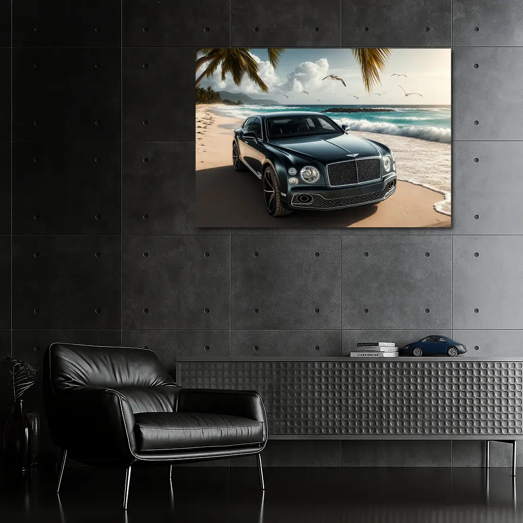 Bentley Mulsanne Parked on Tropical Beach – Wall Art