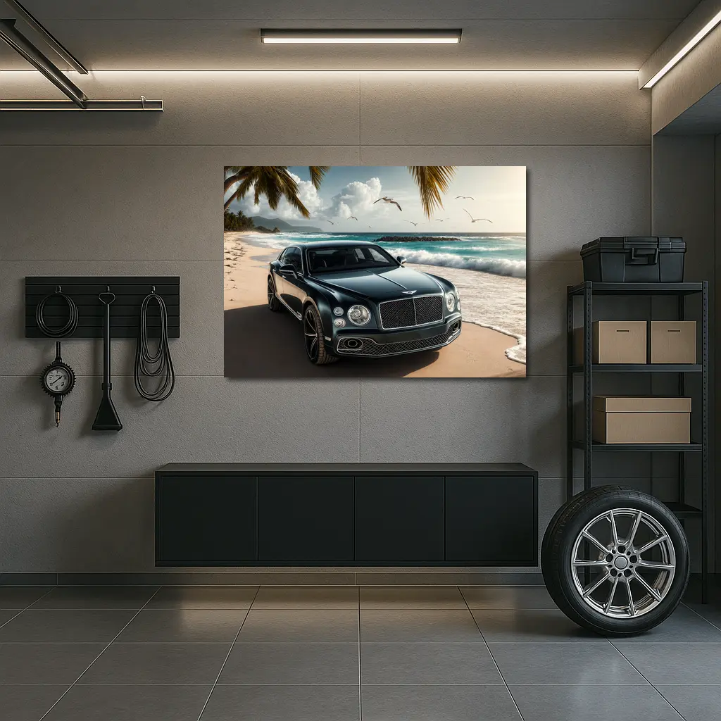Bentley Mulsanne Parked on Tropical Beach – Wall Art
