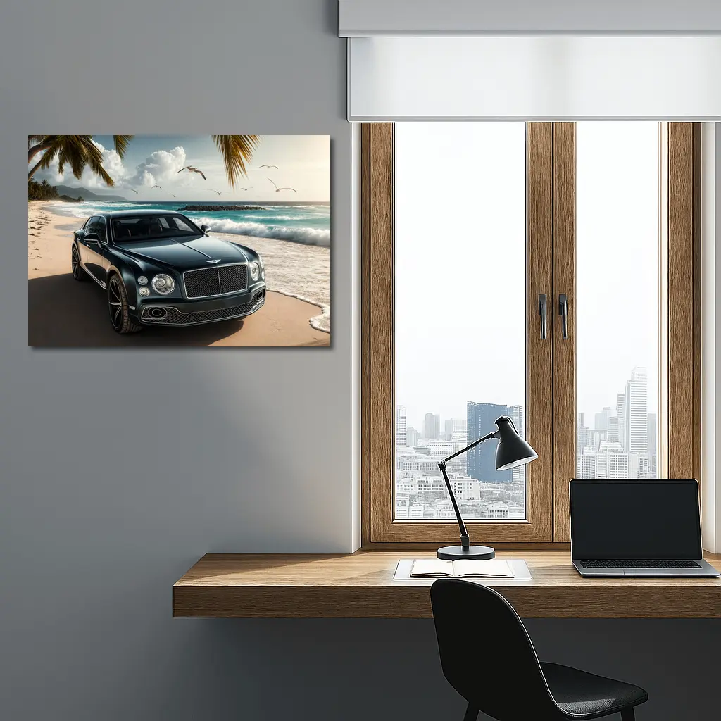 Bentley Mulsanne Parked on Tropical Beach – Wall Art