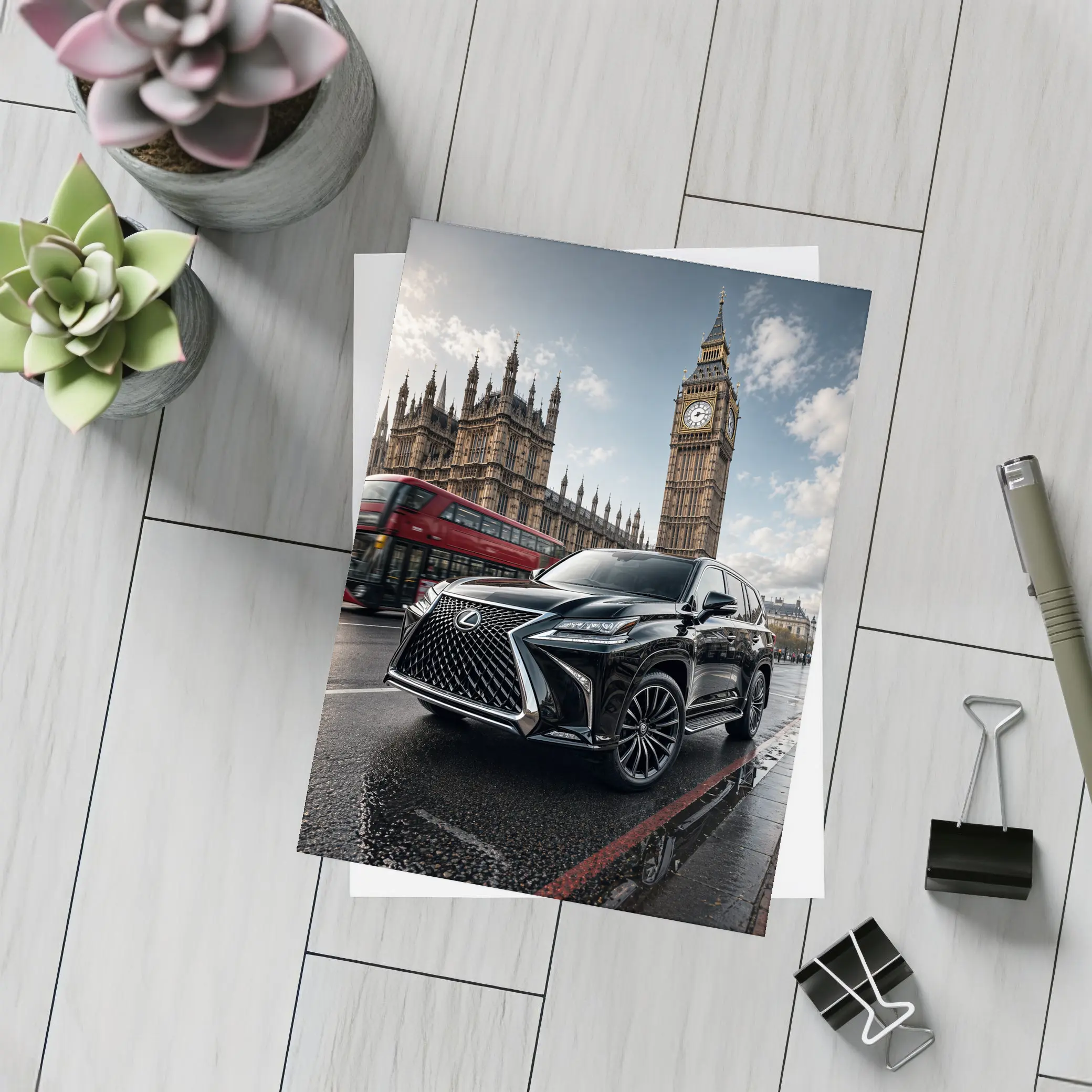 Lexus LX Black SUV London Big Ben – Postcards
