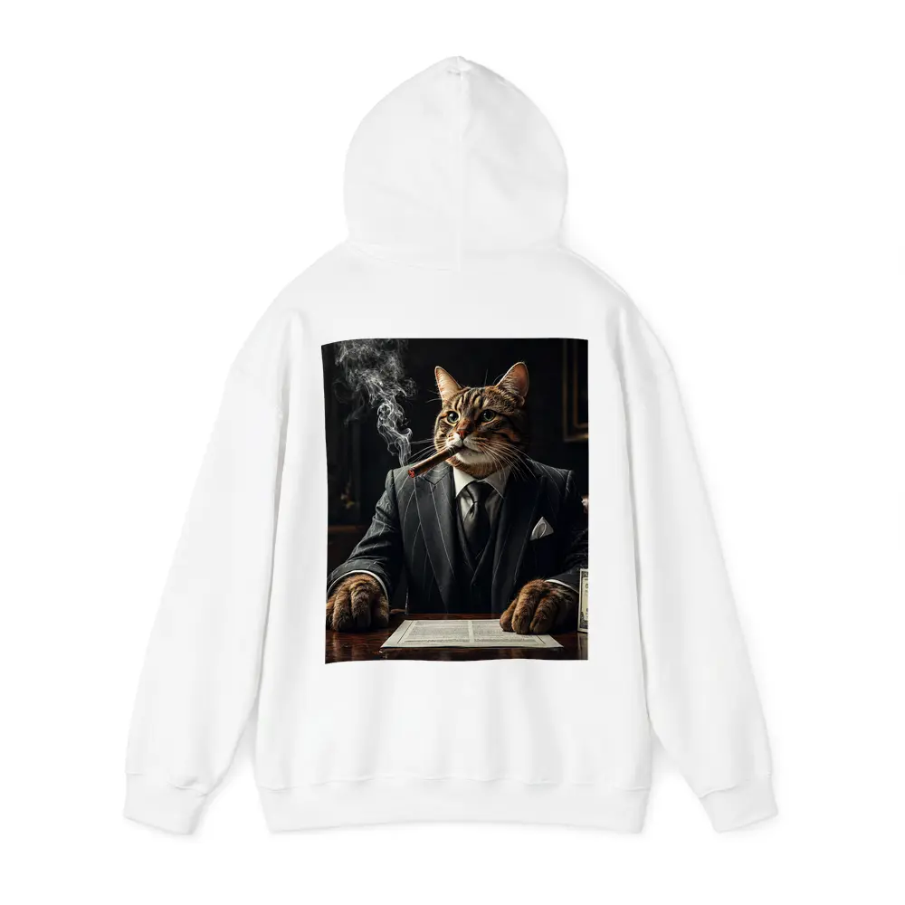 Mafia Boss Cat Smoking Cigar Dark Room – Hoodies
