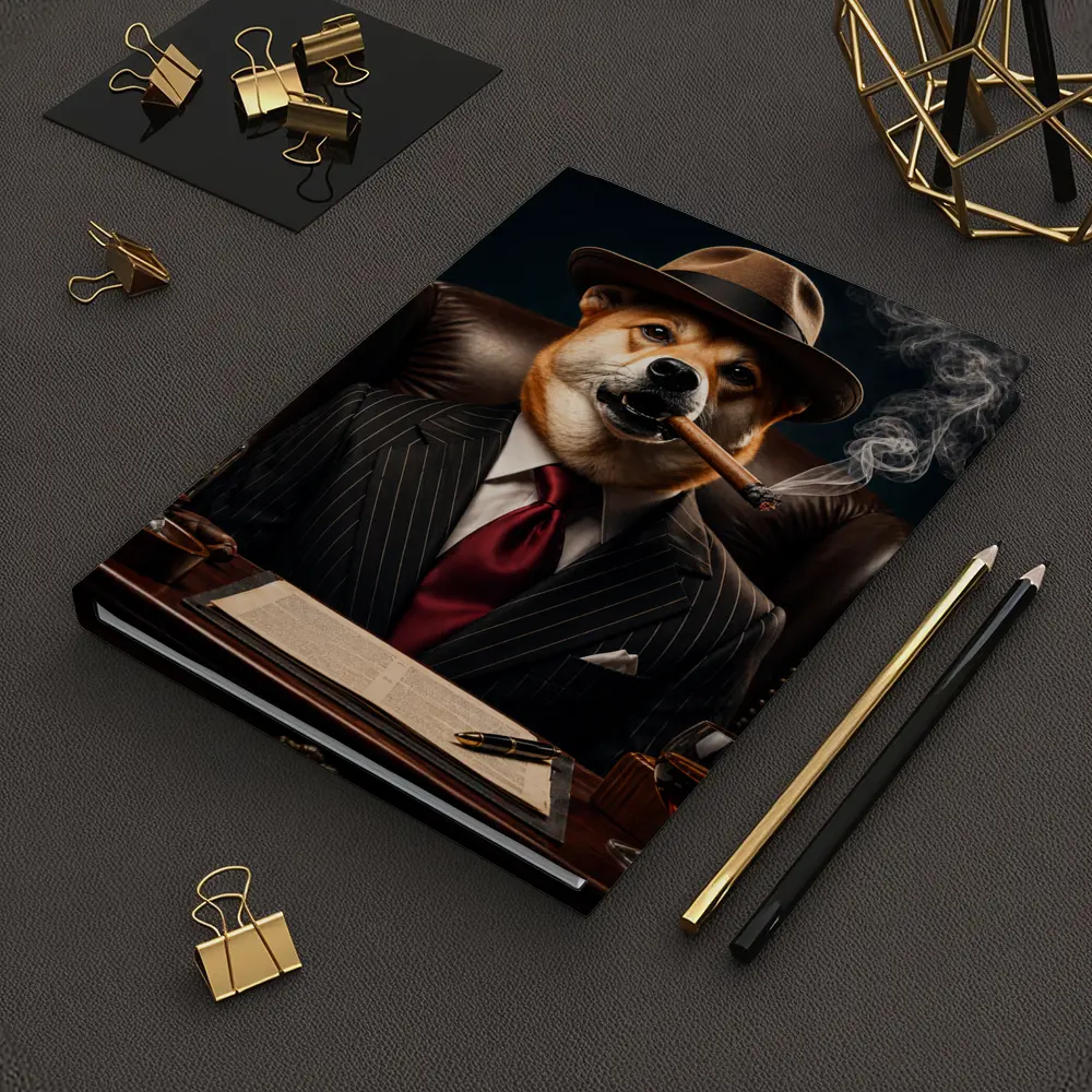 Mafia Boss Shiba Inu Dog Dark Office – Notebooks
