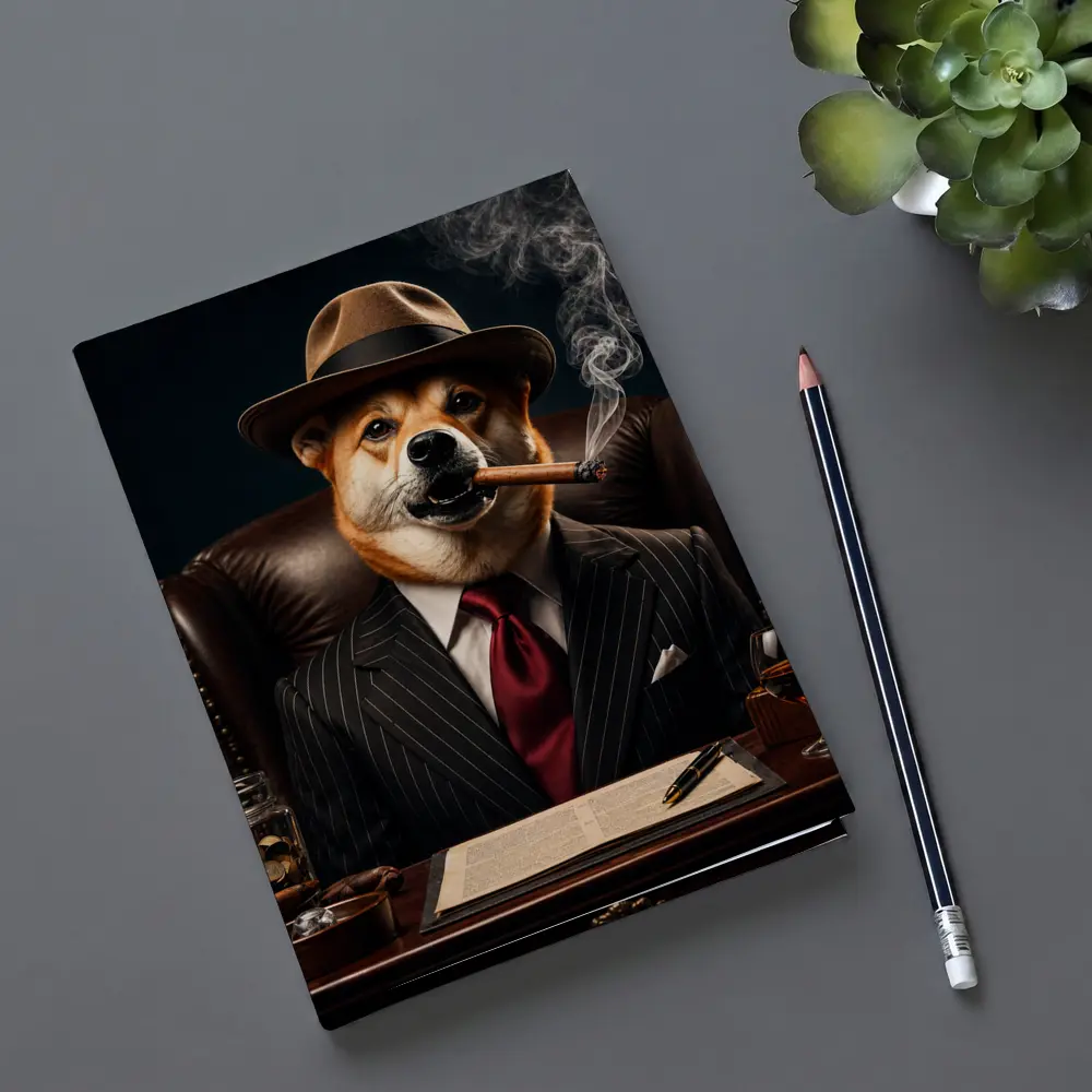 Mafia Boss Shiba Inu Dog Dark Office – Notebooks