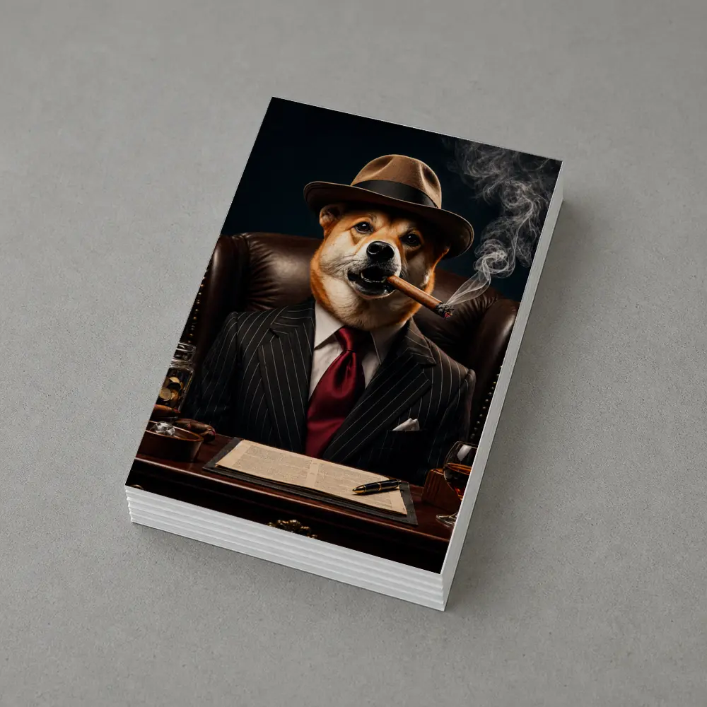 Mafia Boss Shiba Inu Dog Dark Office – Postcards