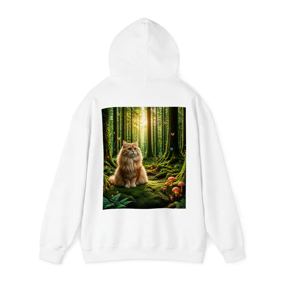 Fluffy Orange Cat Enchanted Forest Mushrooms – Hoodies