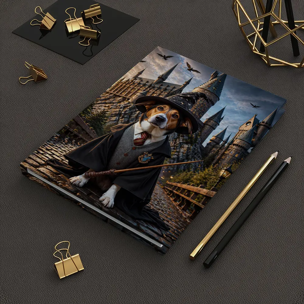 Beagle Wizard Dog at Hogwarts Castle – Notebooks