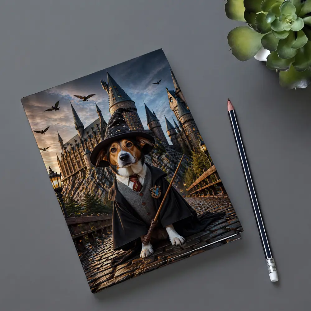 Beagle Wizard Dog at Hogwarts Castle – Notebooks