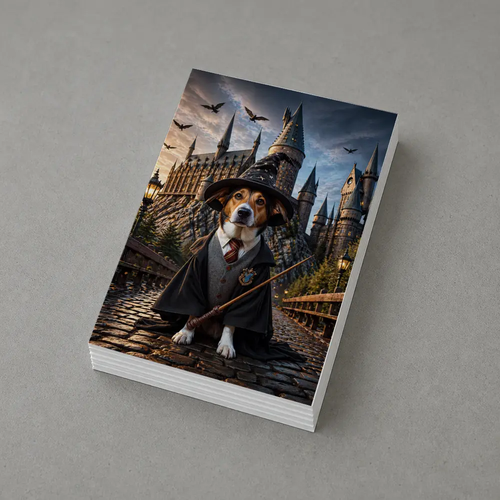 Beagle Wizard Dog at Hogwarts Castle – Postcards