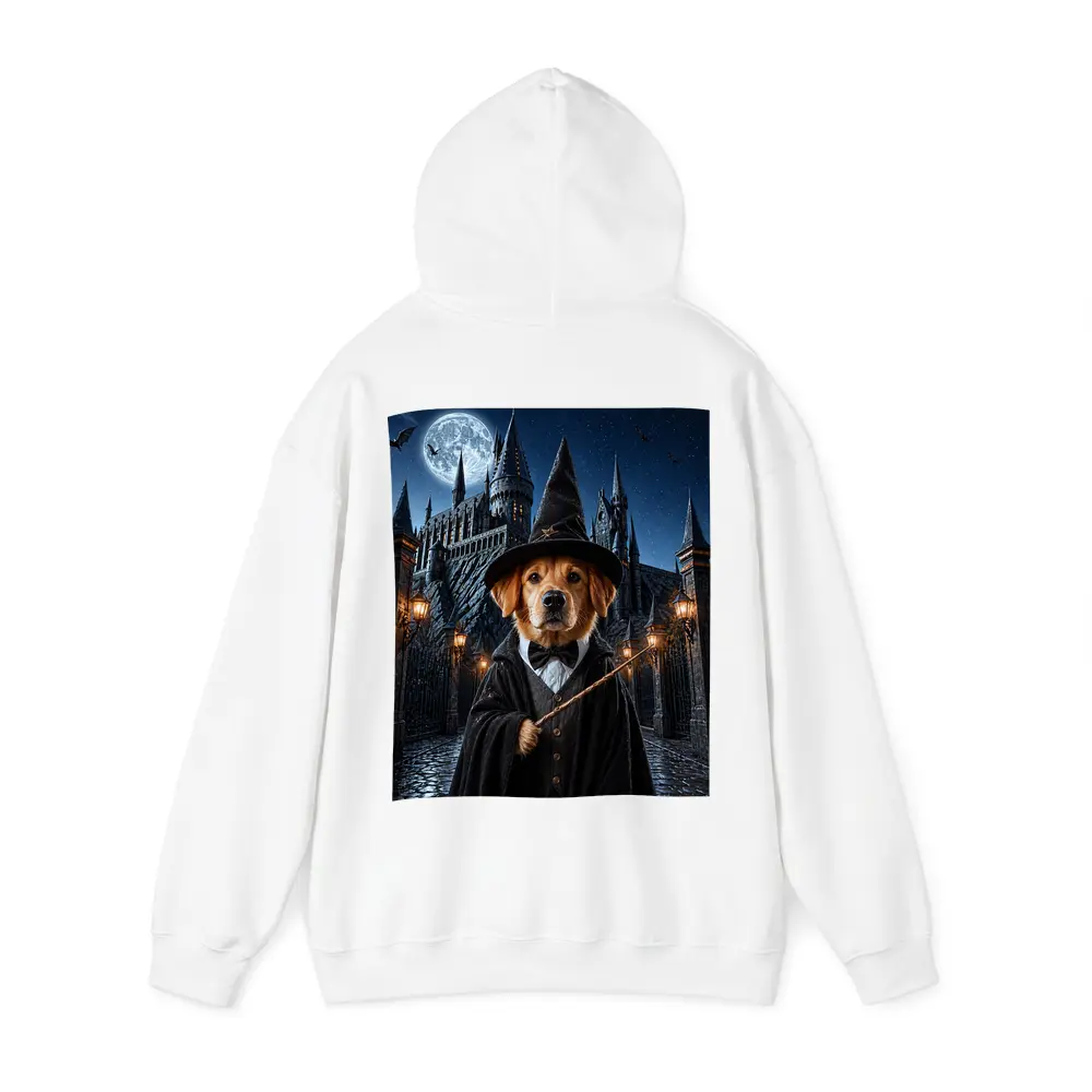 Golden Retriever Wizard Dog Castle Night – Hoodies