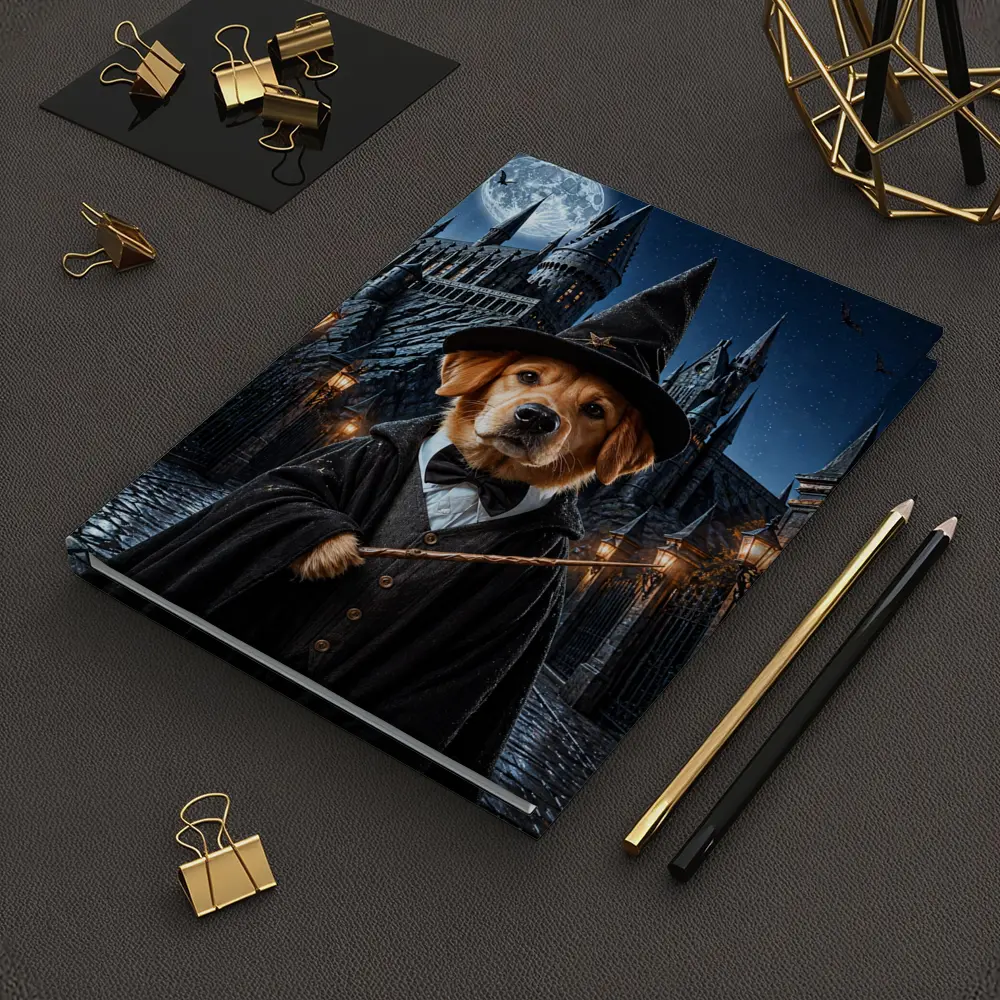 Golden Retriever Wizard Dog Castle Night – Notebooks
