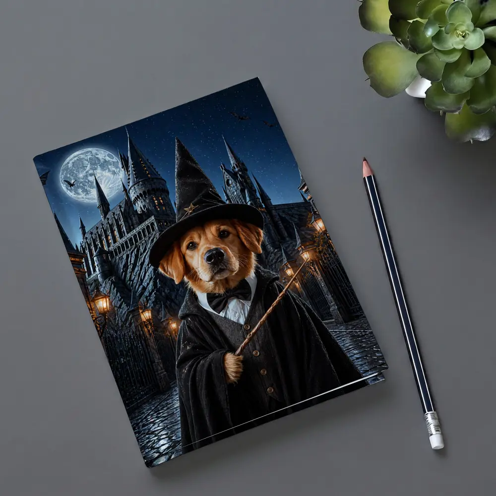 Golden Retriever Wizard Dog Castle Night – Notebooks